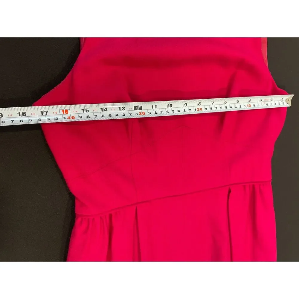 ~ J.Crew 8 sleeveless wool blend pink shift / sheath dress, knee length pleated - Picture 6 of 12